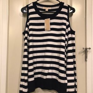 Michael Kors Peekaboo shoulder/bell Sleeve Sweater